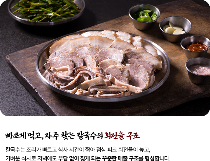 수육 한 접시와 곁들임 반찬
